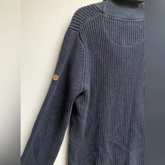 Point zero cowl v neck black  label chunky sweater Sz M - Picture 9 of 14